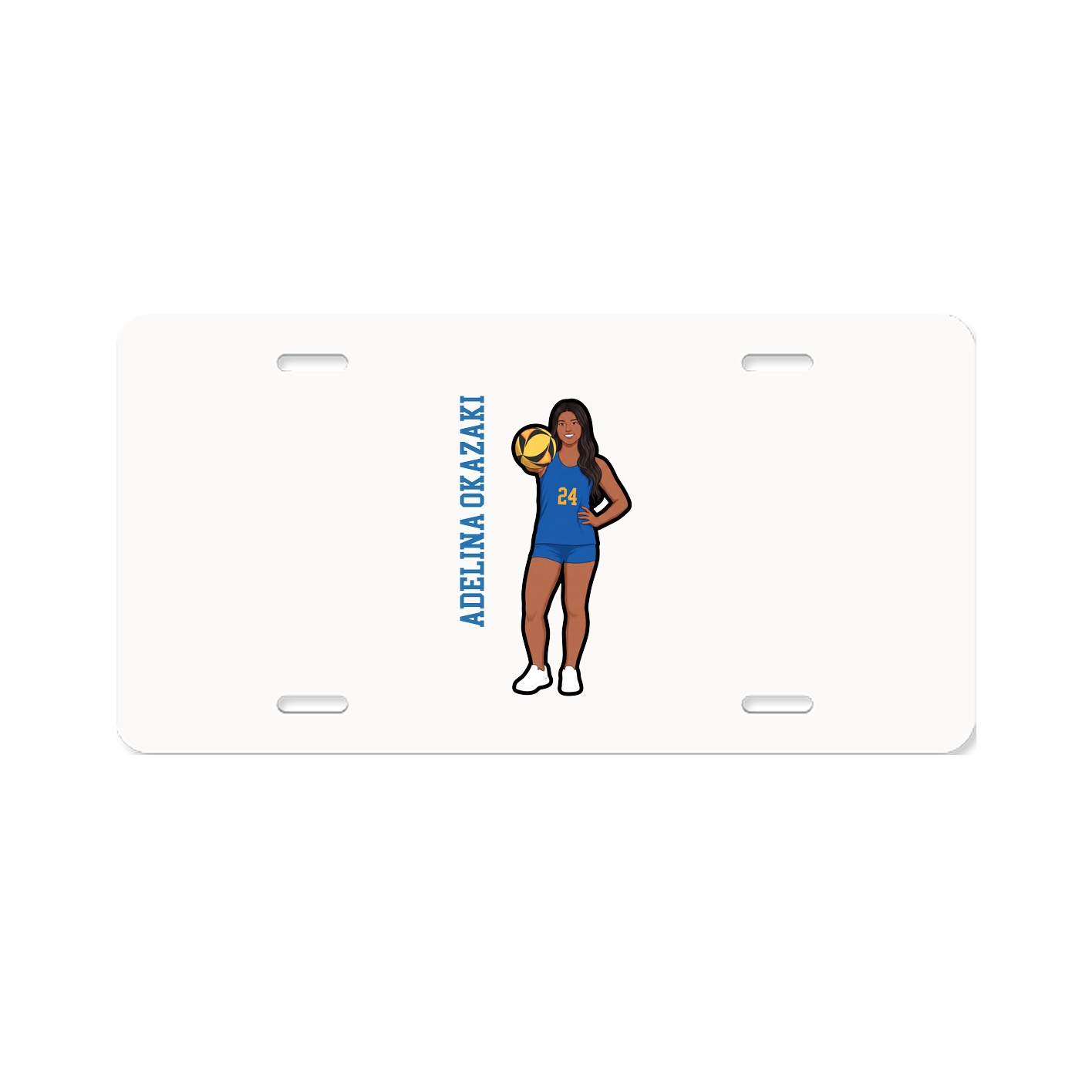 License Plate — Name Vertical in Classic