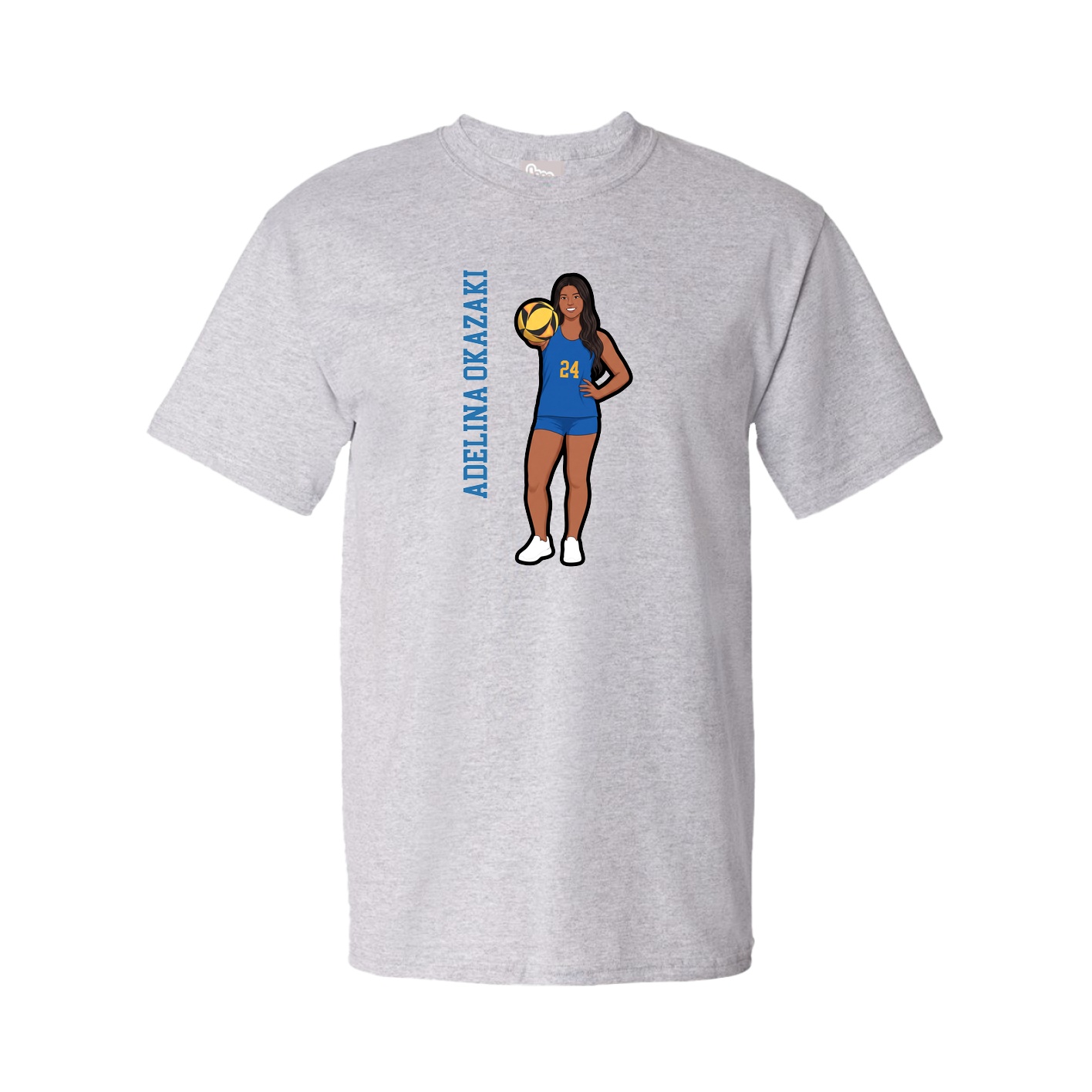 Tee — Name Vertical in Grey