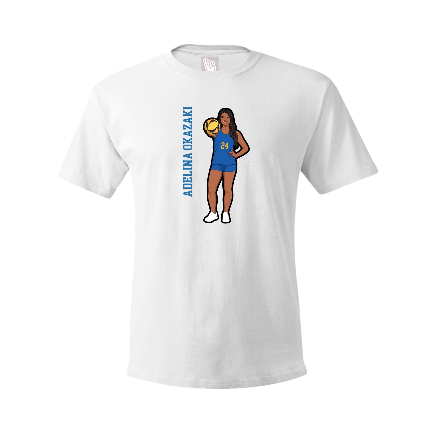 Youth Tee — Name Vertical in White