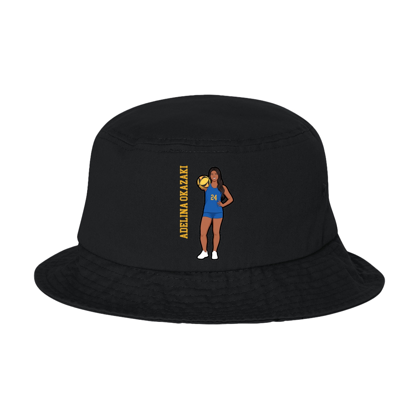 Bucket Cap — Name Vertical in Black