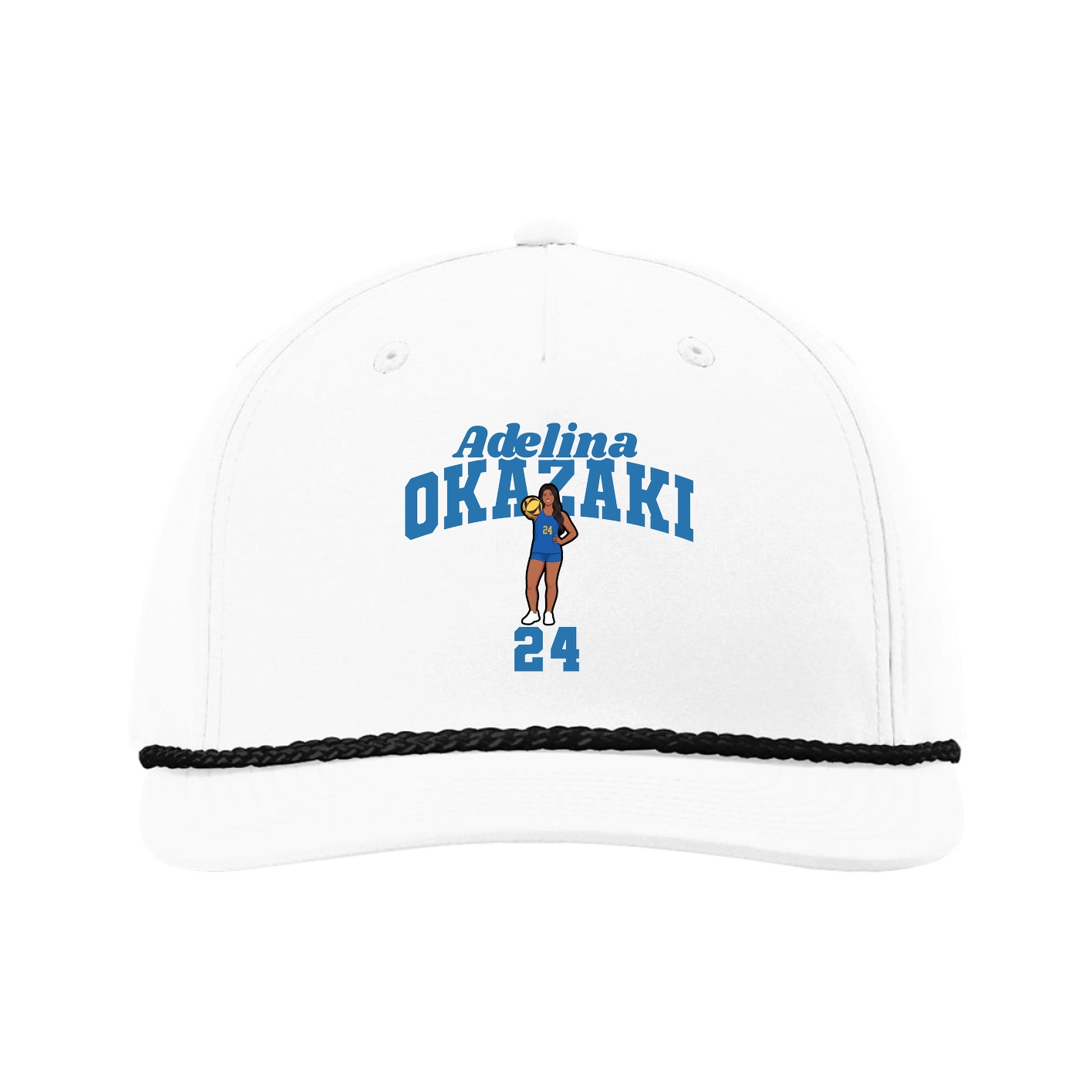 Five-Panel Classic Rope Cap — Signature Arch in White