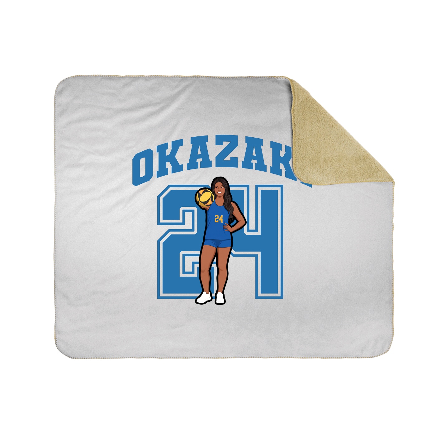 Throw Blanket — Number in White