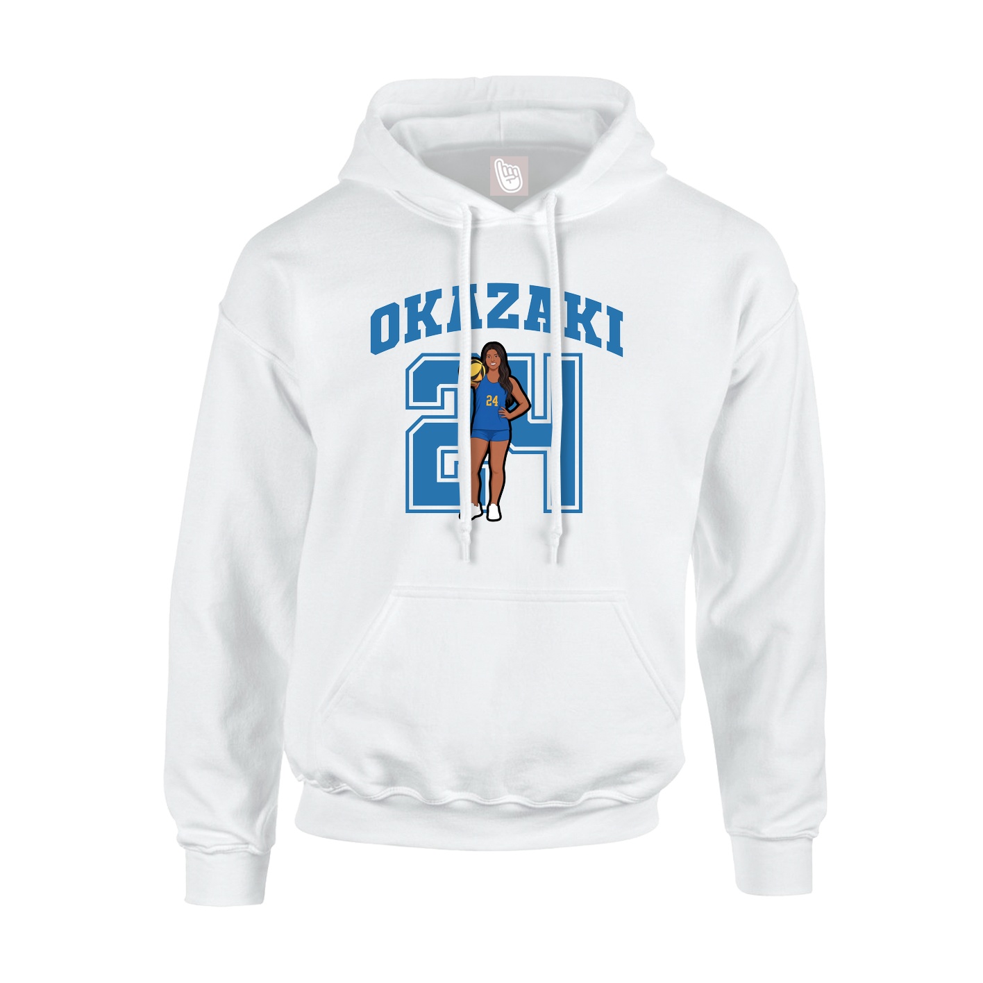 Youth Hoodie — Number in White