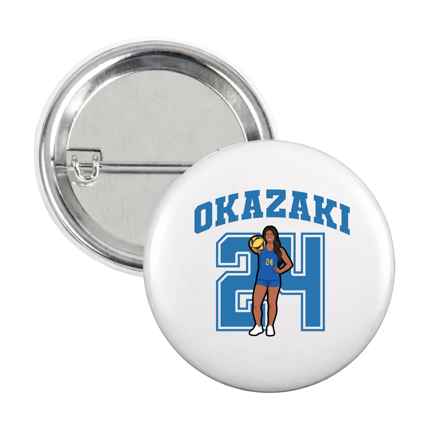 Game Day Button — Number in White