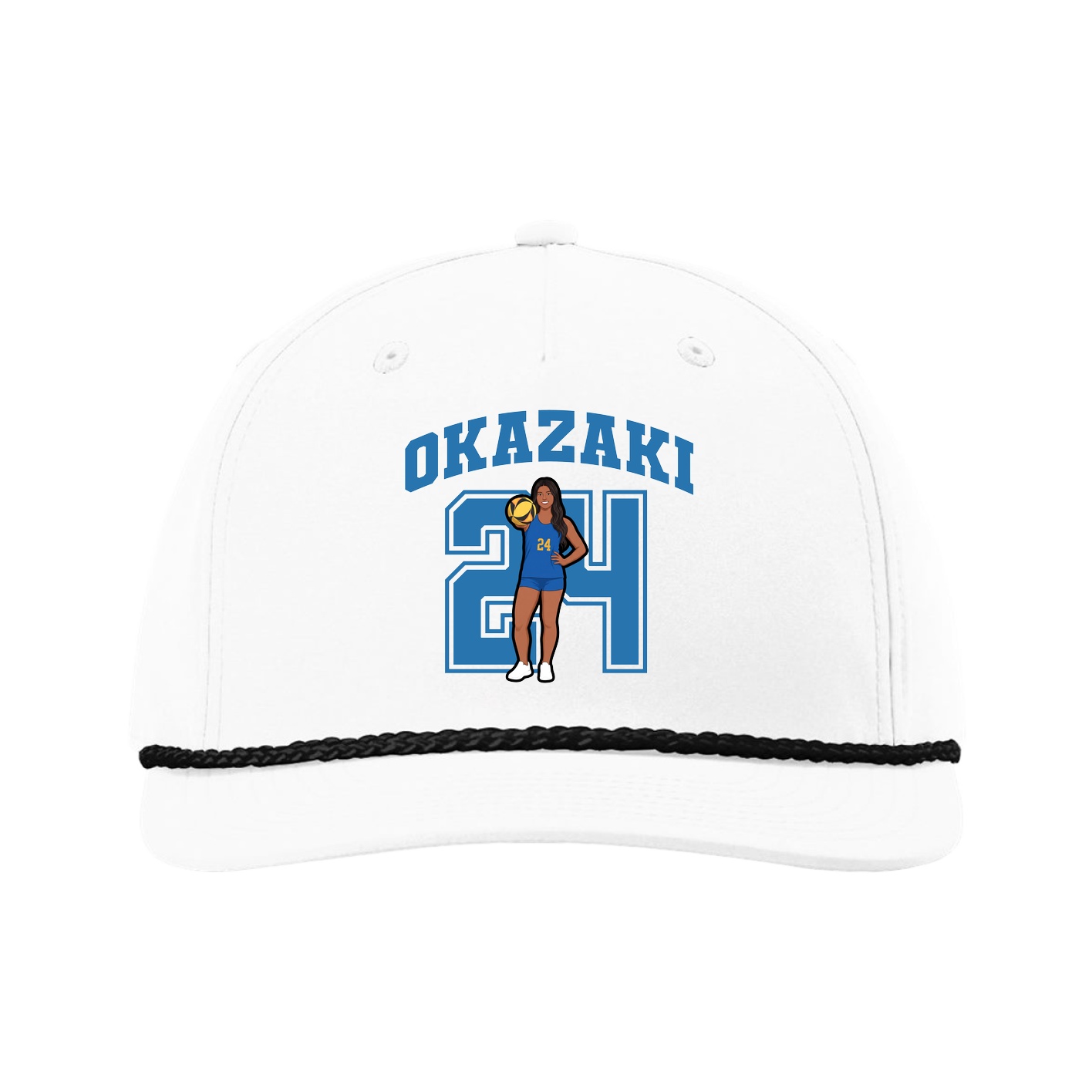 Five-Panel Classic Rope Cap — Number in White