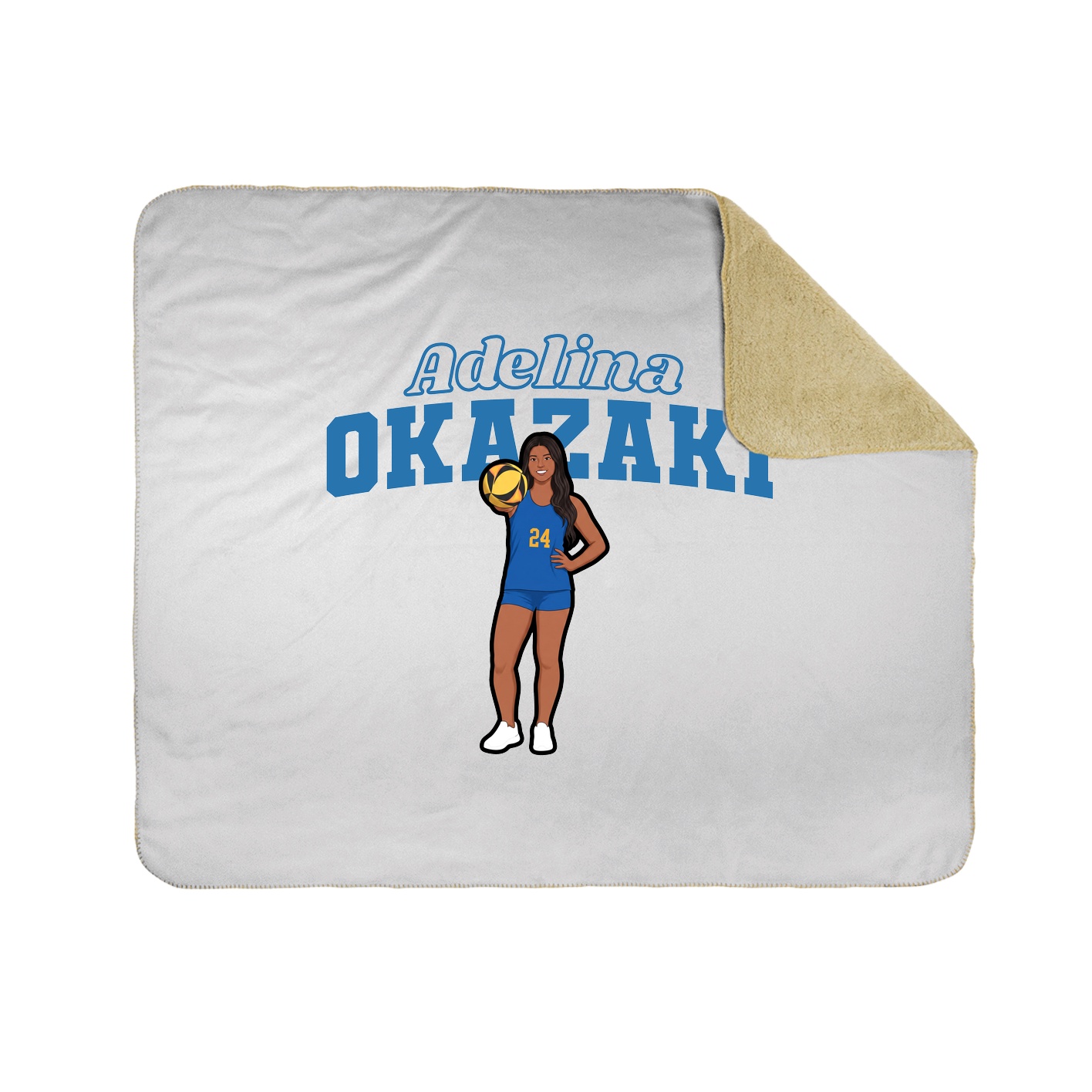 Throw Blanket — Name Arch in White