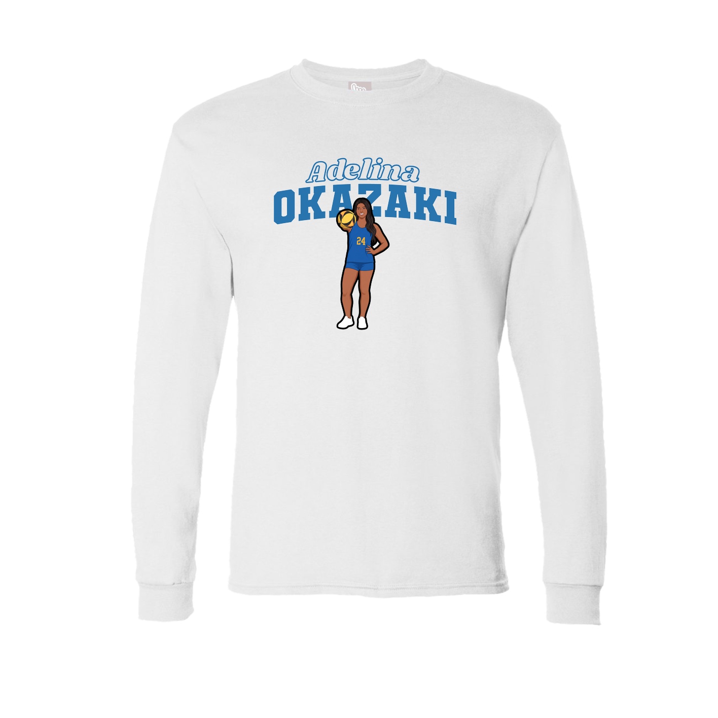 Long Sleeve Tee — Name Arch in White