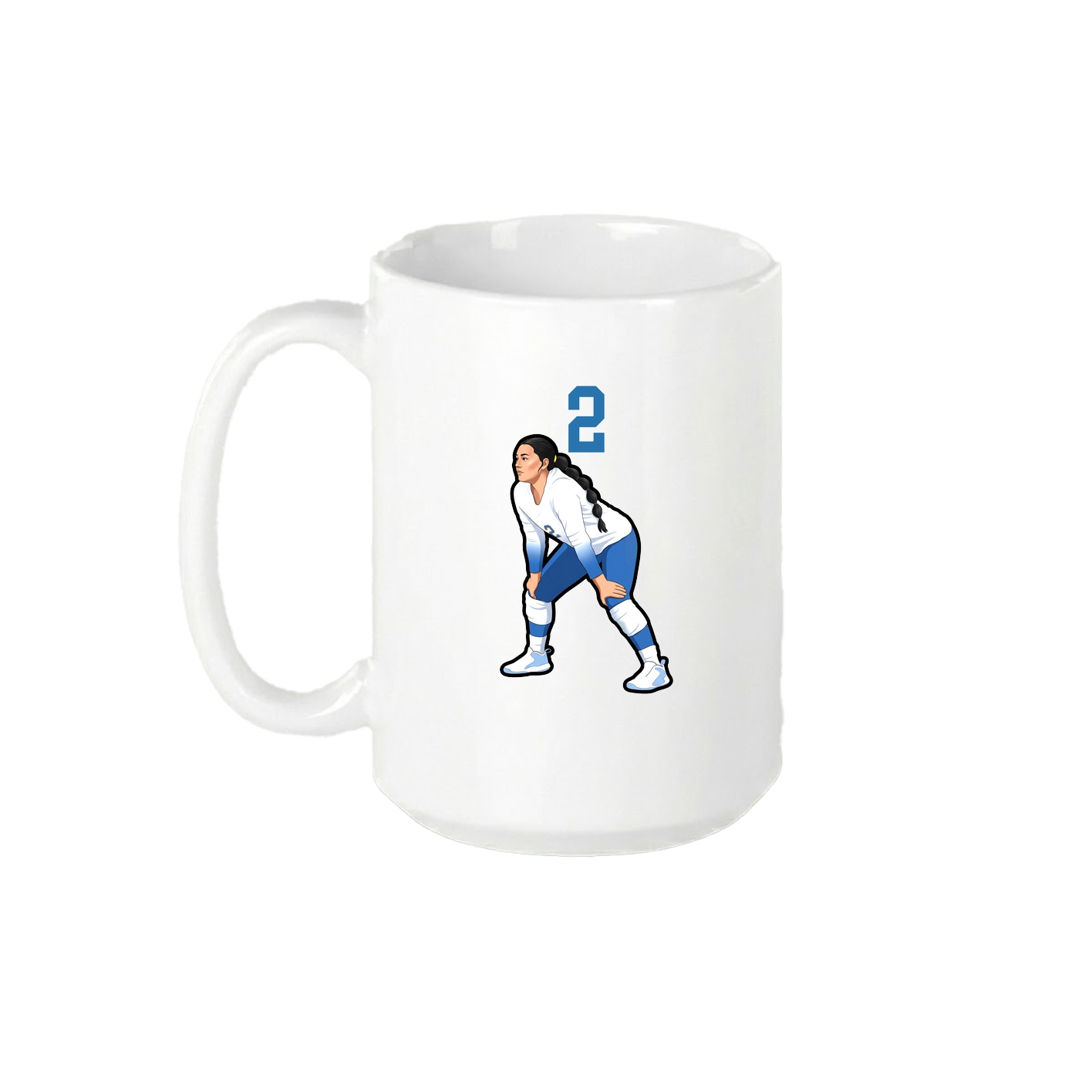 15oz Coffee Mug — Number Top in White