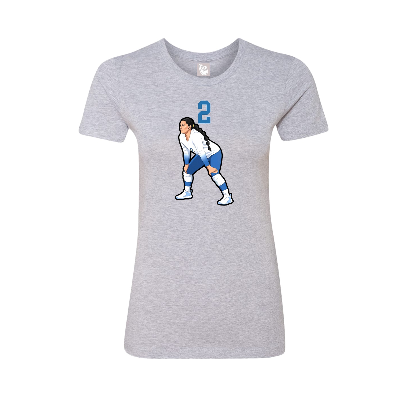 Fitted Women's Tee — Number Top in Grey