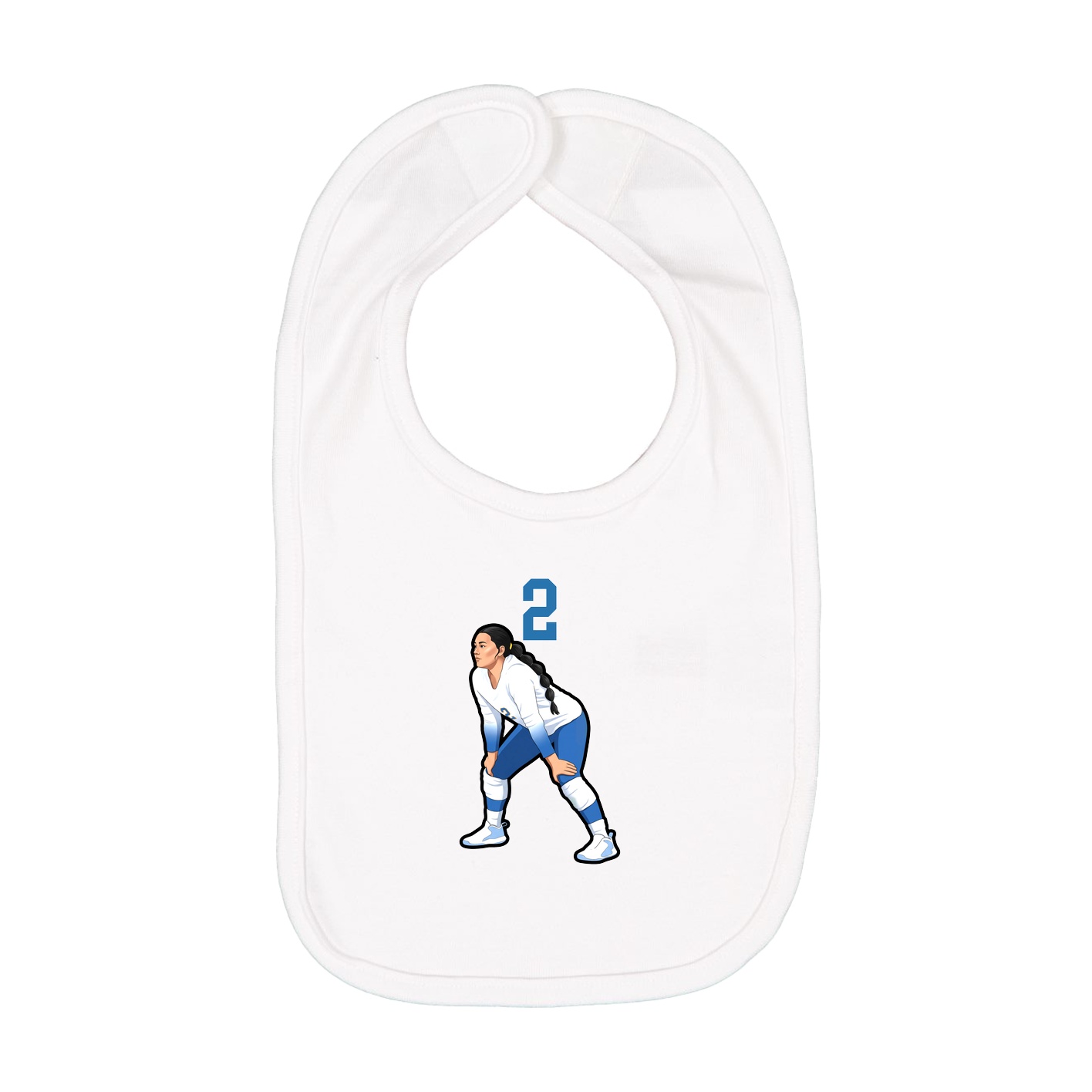 Infant Bib — Number Top in White