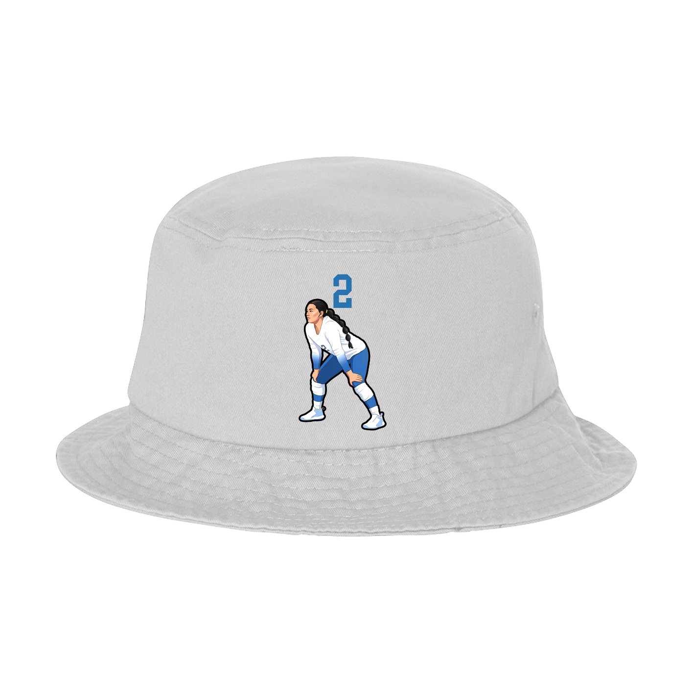 Bucket Cap — Number Top in White