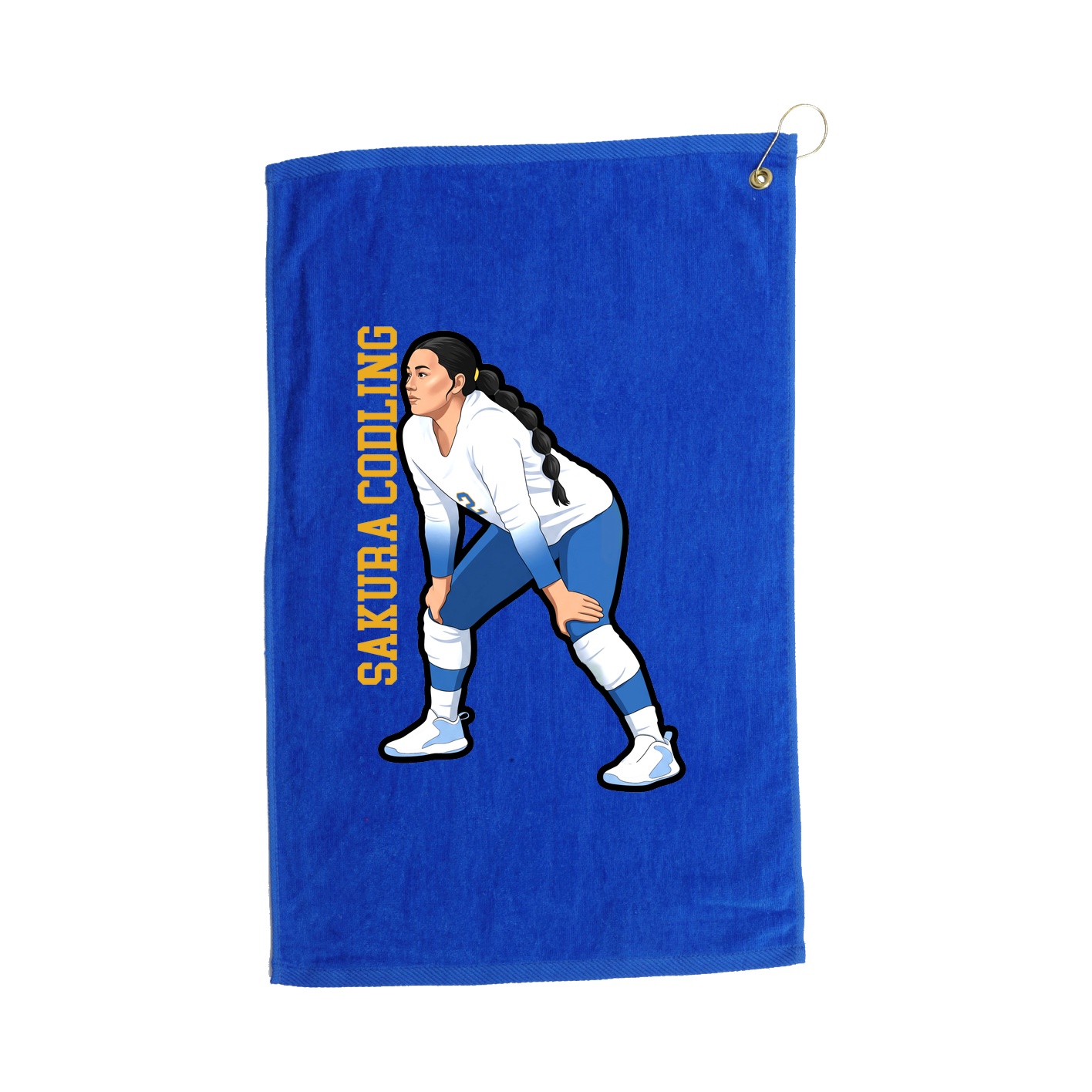 Golf Towel — Name Vertical in Royal