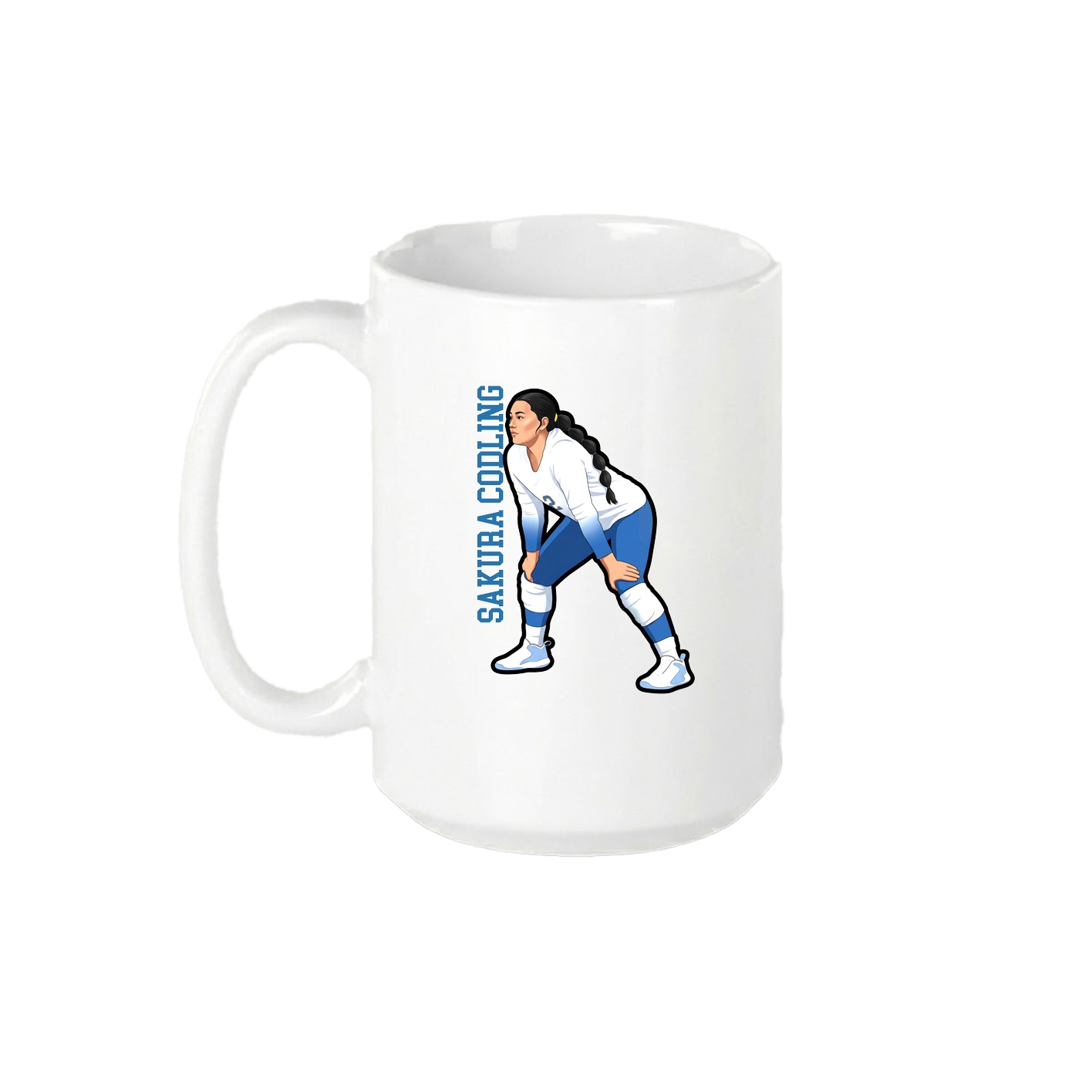 15oz Coffee Mug — Name Vertical in White