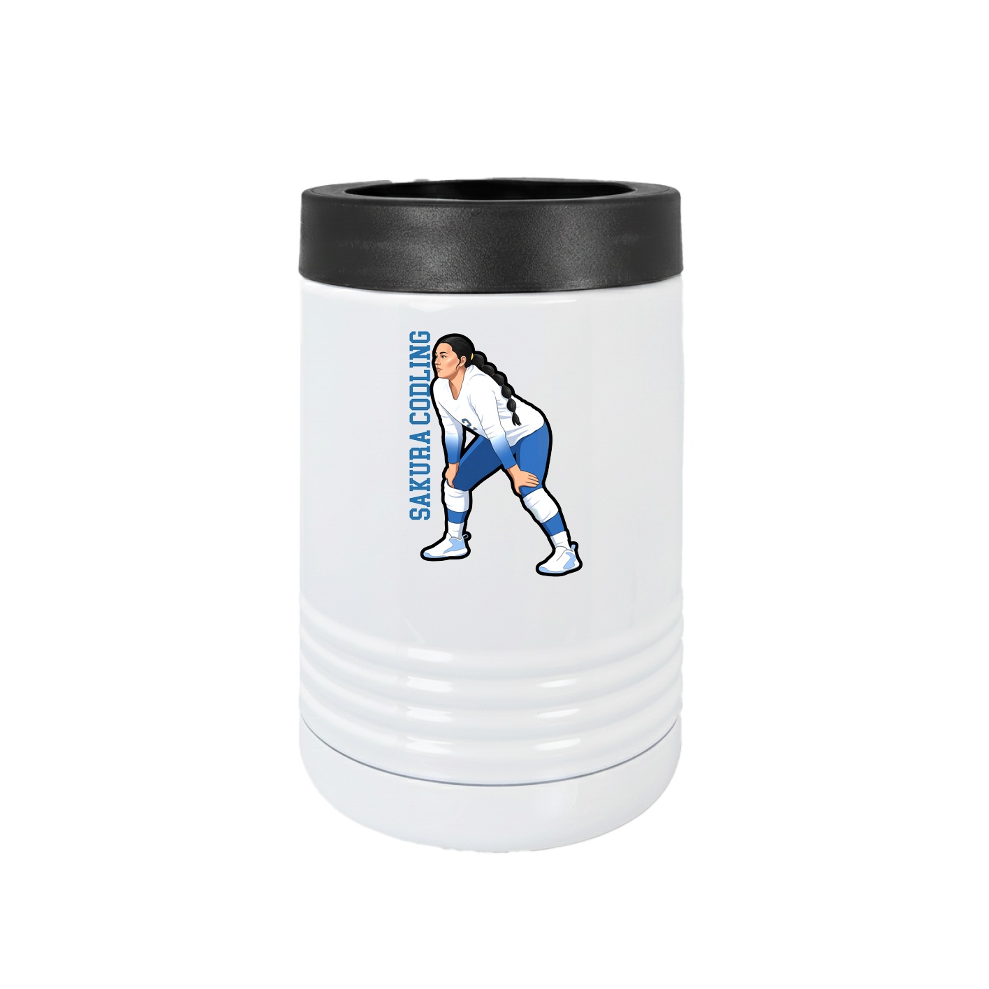 Beverage Holder — Name Vertical in White