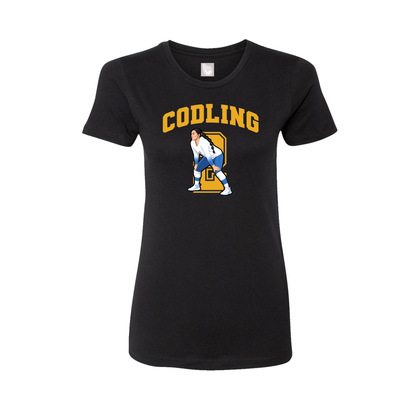 Fitted Women's Tee — Number in Black