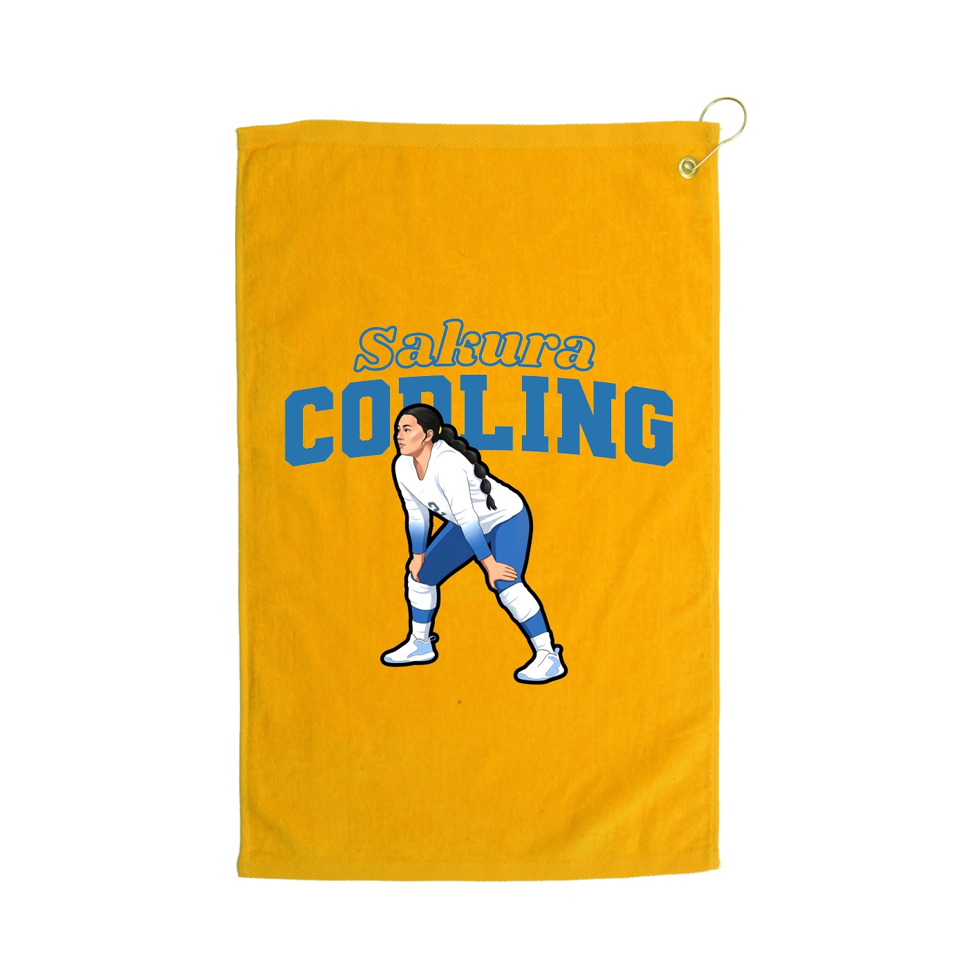 Golf Towel — Name Arch in Gold