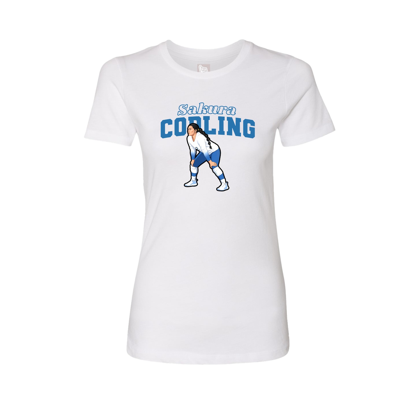 Fitted Women's Tee — Name Arch in White