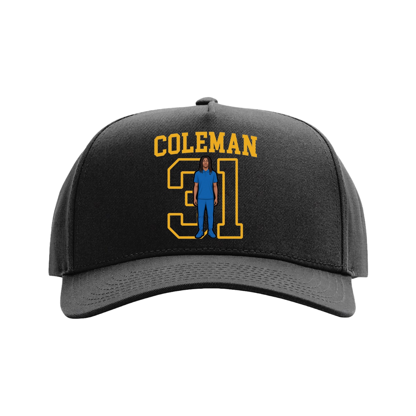 Full Fabric Five-Panel Champ Cap — Shirsey in Black