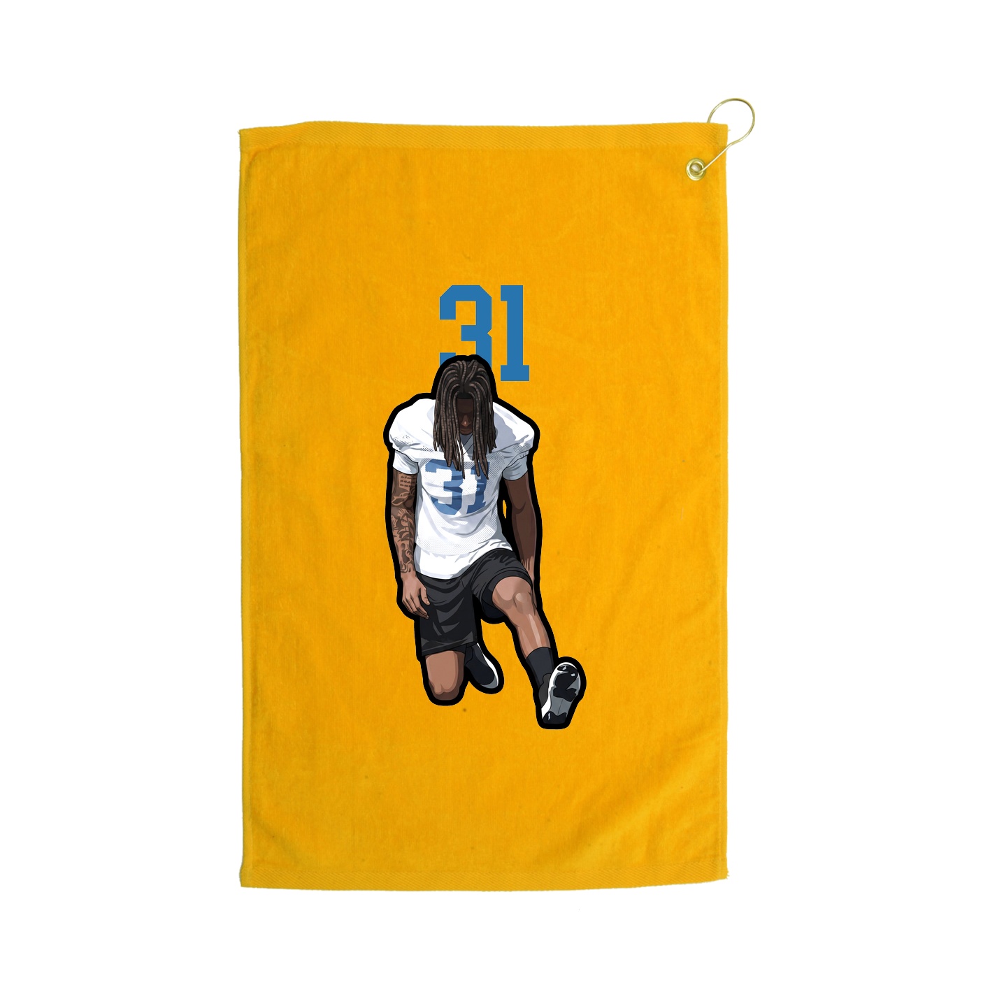 Golf Towel — Number Top in Gold