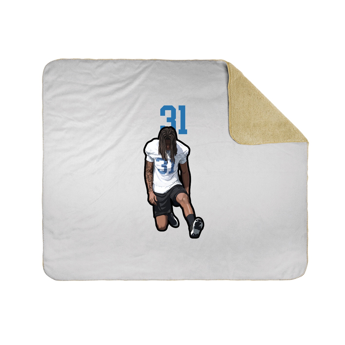 Throw Blanket — Number Top in White