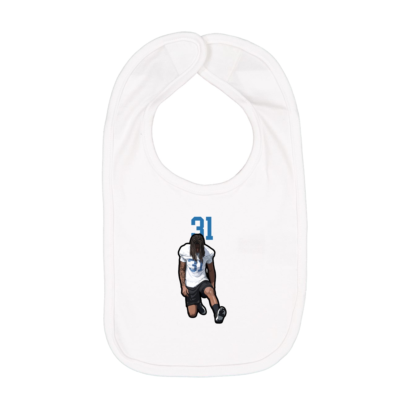 Infant Bib — Number Top in White
