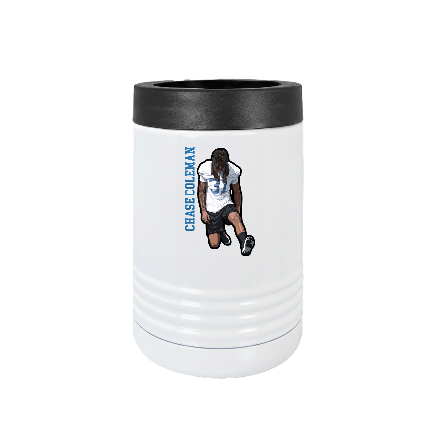 Beverage Holder — Name Vertical in White