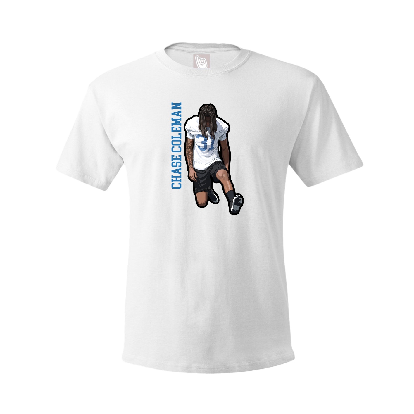 Youth Tee — Name Vertical in White