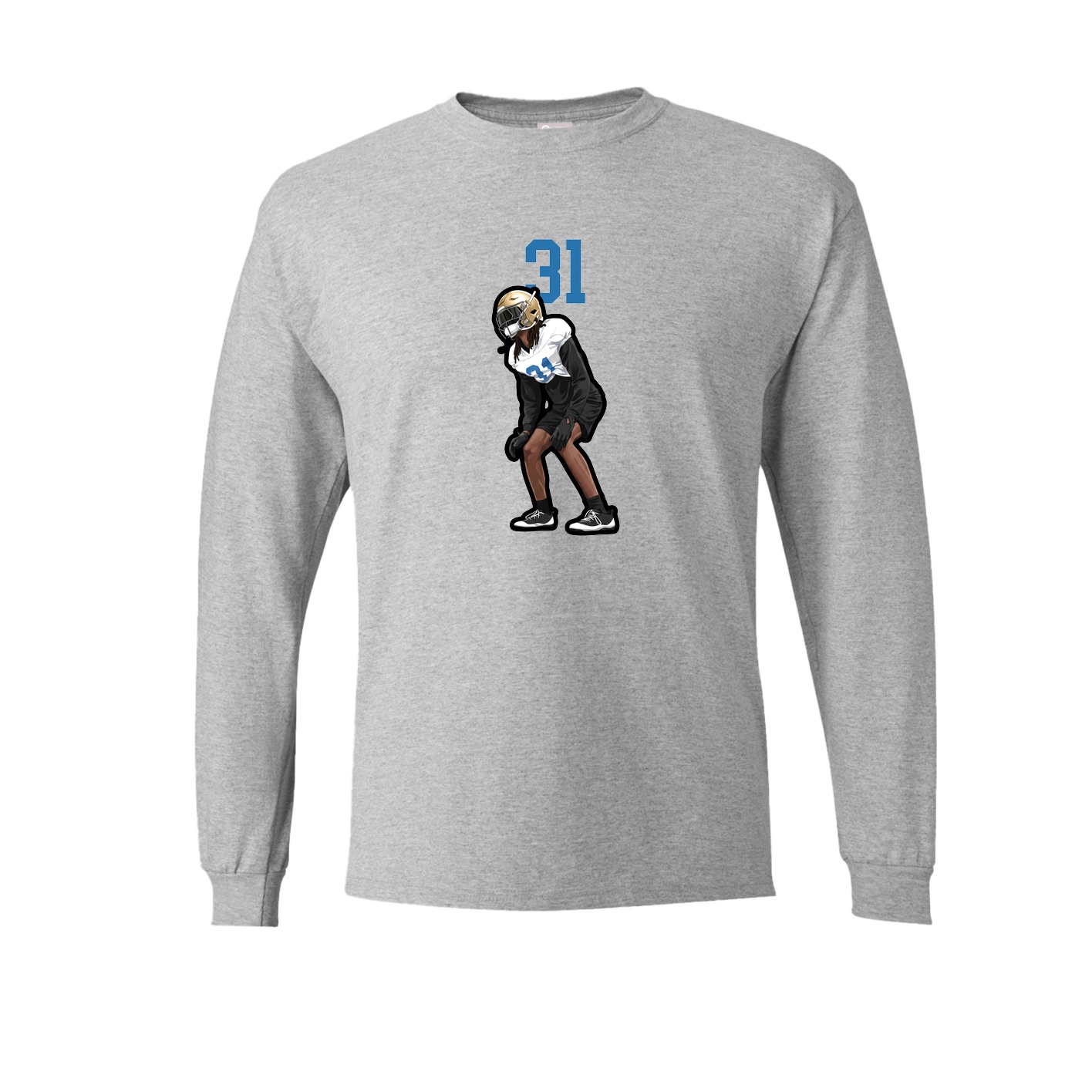 Long Sleeve Tee — Number Top in Grey
