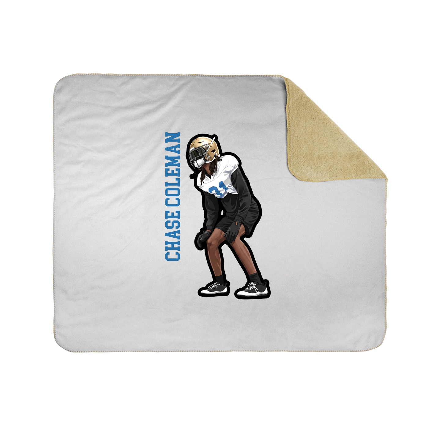 Throw Blanket — Name Vertical in White