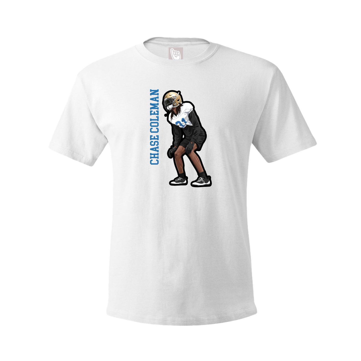 Tee — Name Vertical in White