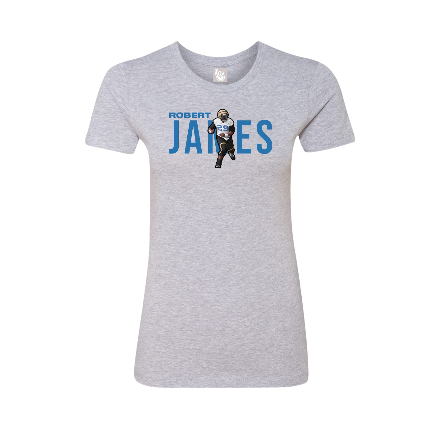 Fitted Women's Tee — Player Name in Grey