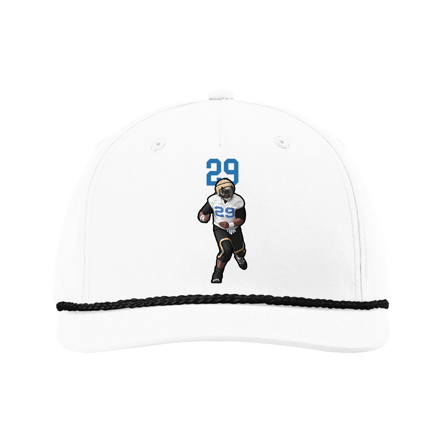 Five-Panel Classic Rope Cap — Number Top in White