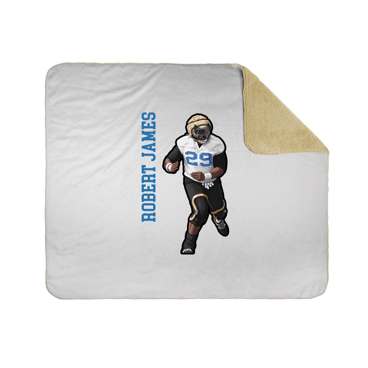 Throw Blanket — Name Vertical in White