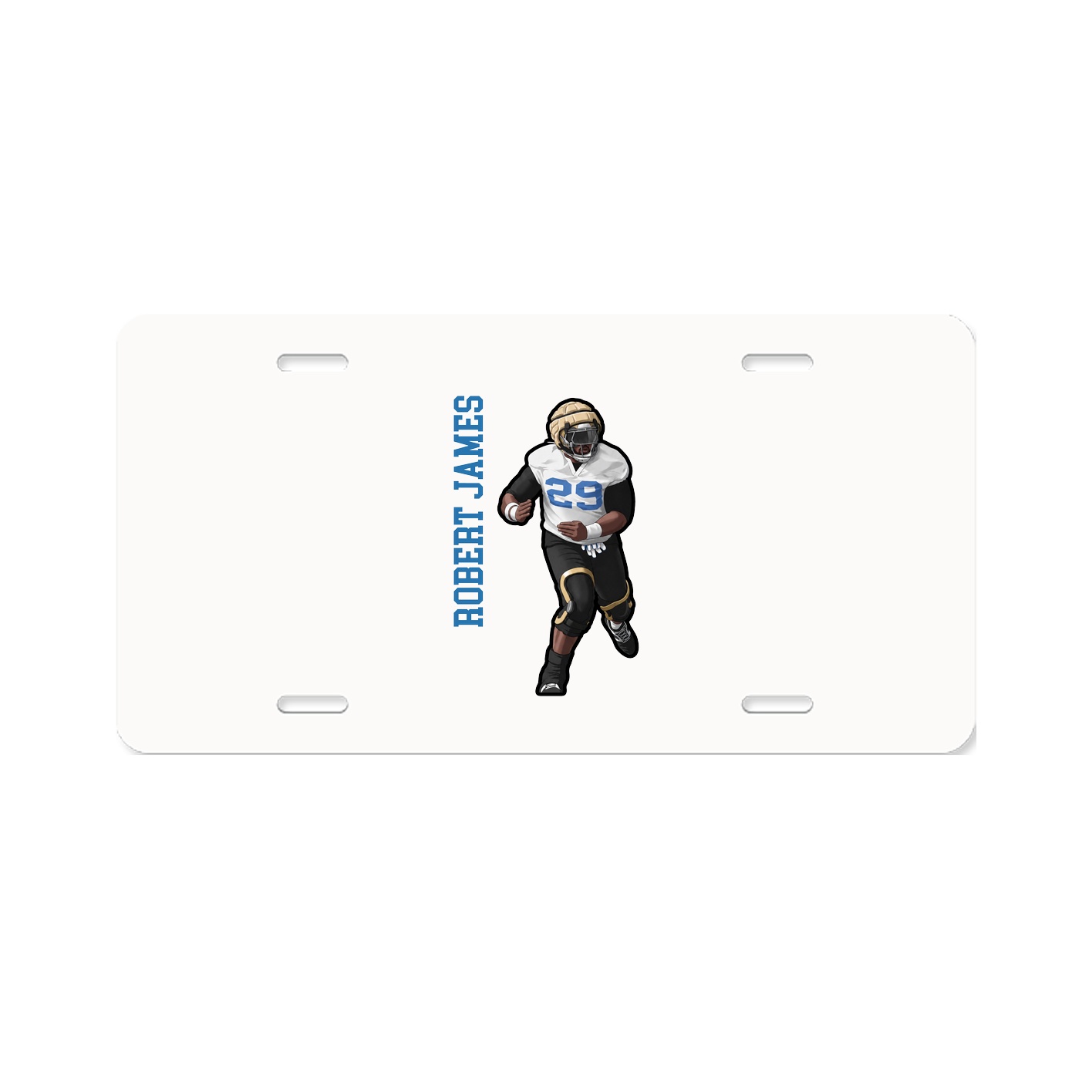License Plate — Name Vertical in Classic