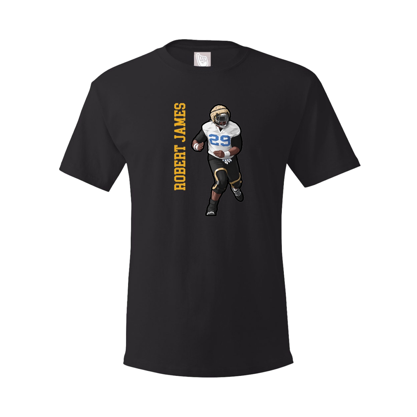 Youth Tee — Name Vertical in Black