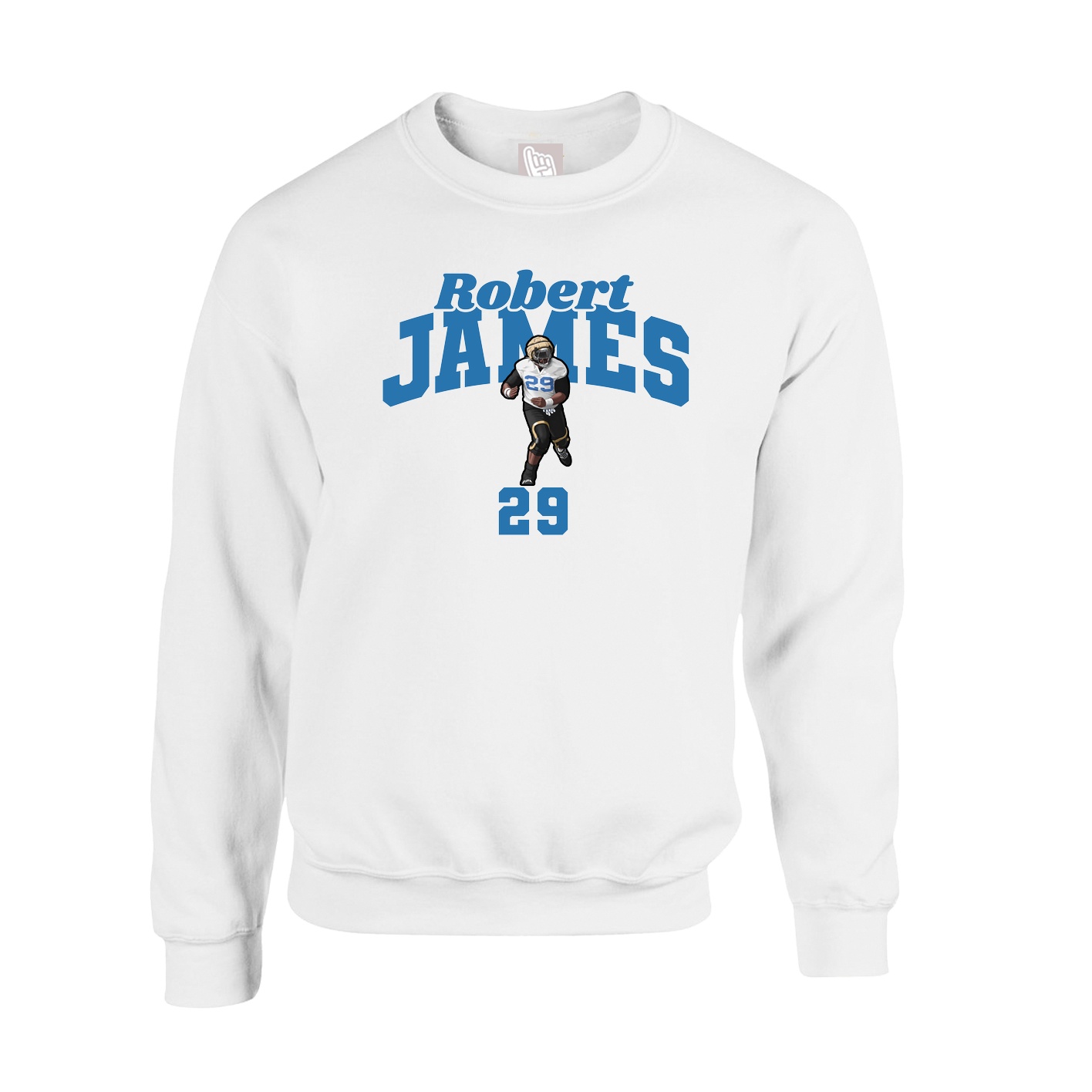 Fleece Crew — Signature Arch in White