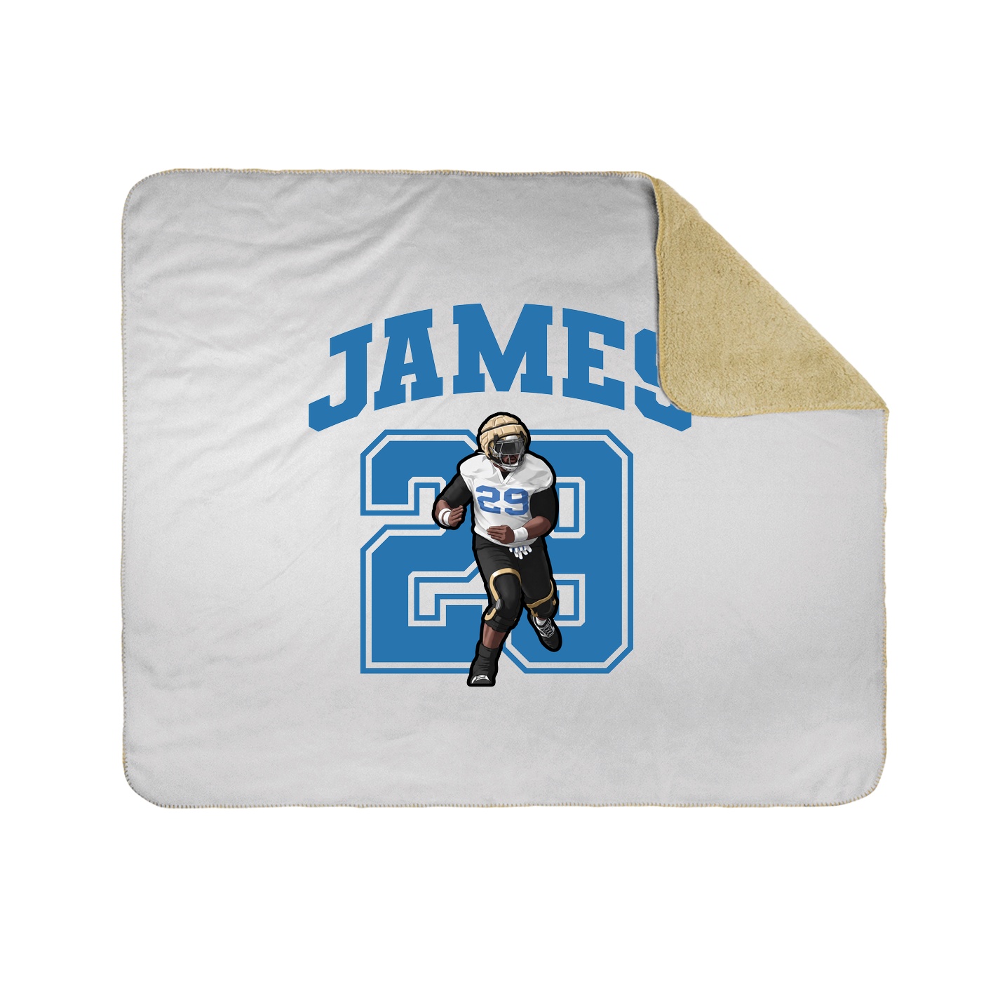 Throw Blanket — Number in White