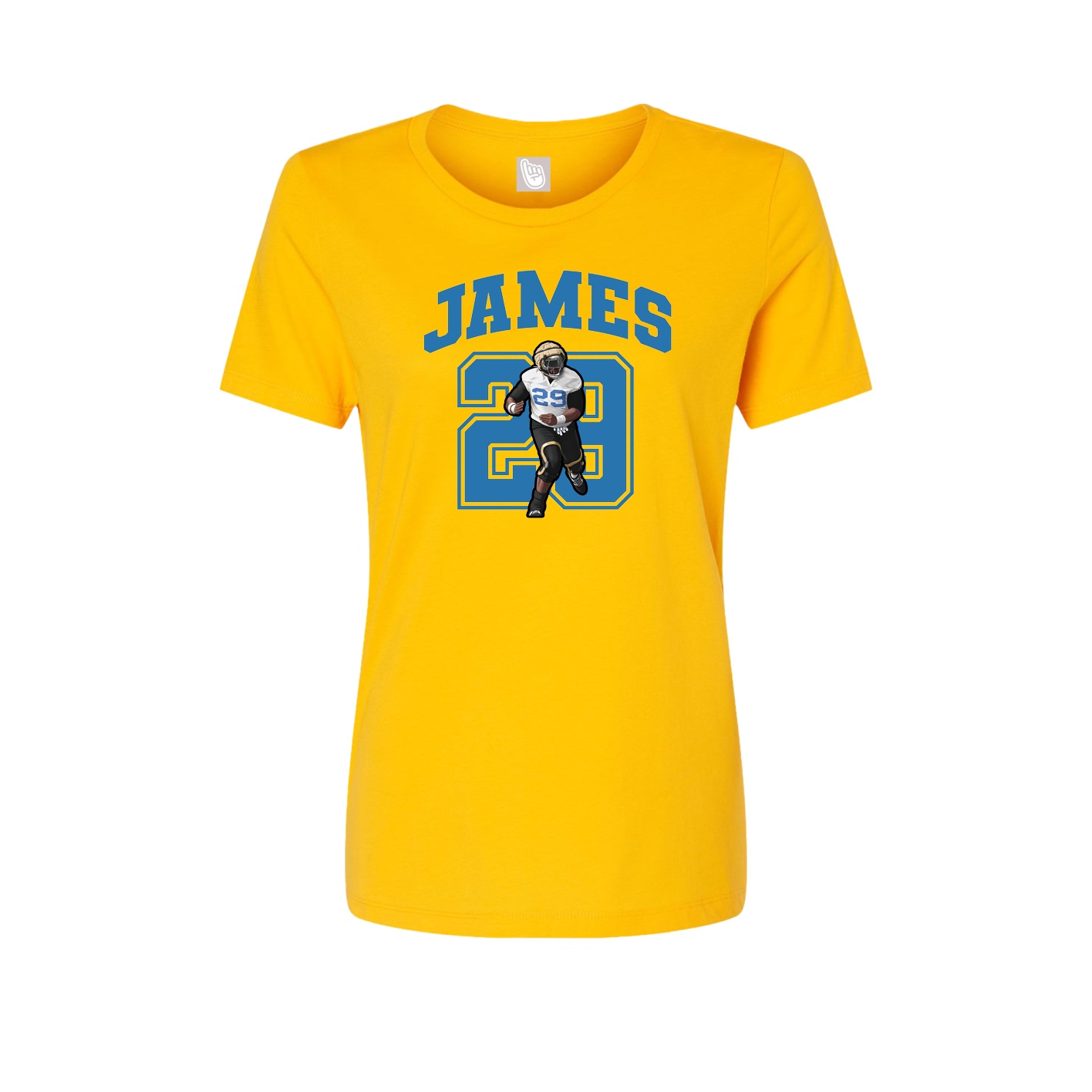 Fitted Women's Tee — Number in Gold