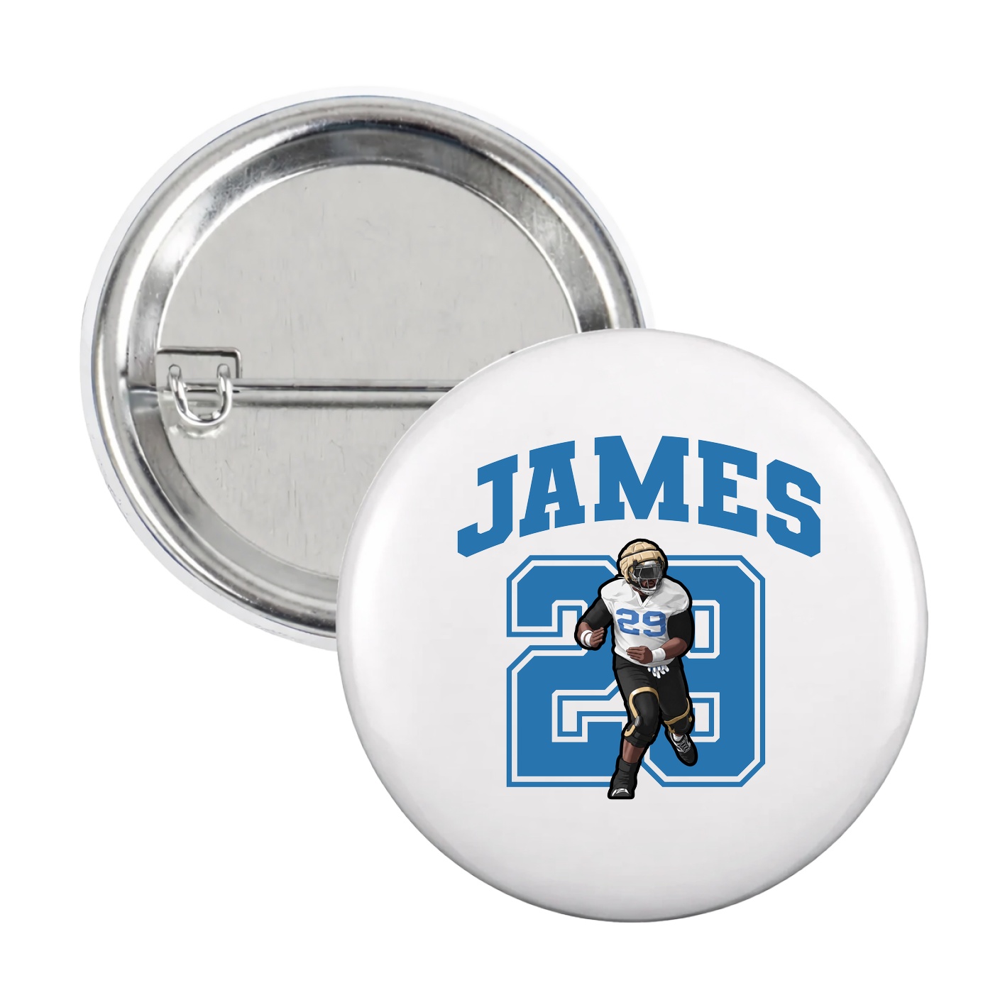 Game Day Button — Number in White