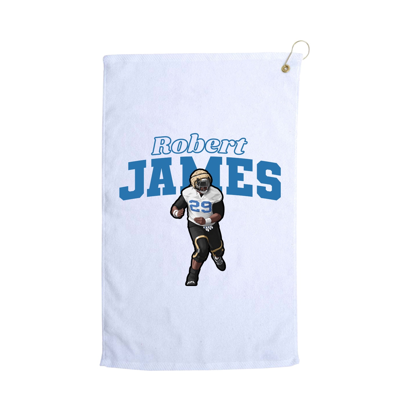 Golf Towel — Name Arch in White