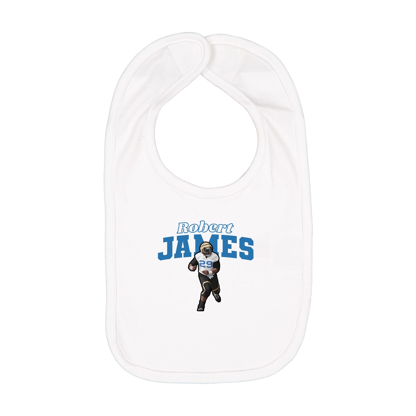 Infant Bib — Name Arch in White