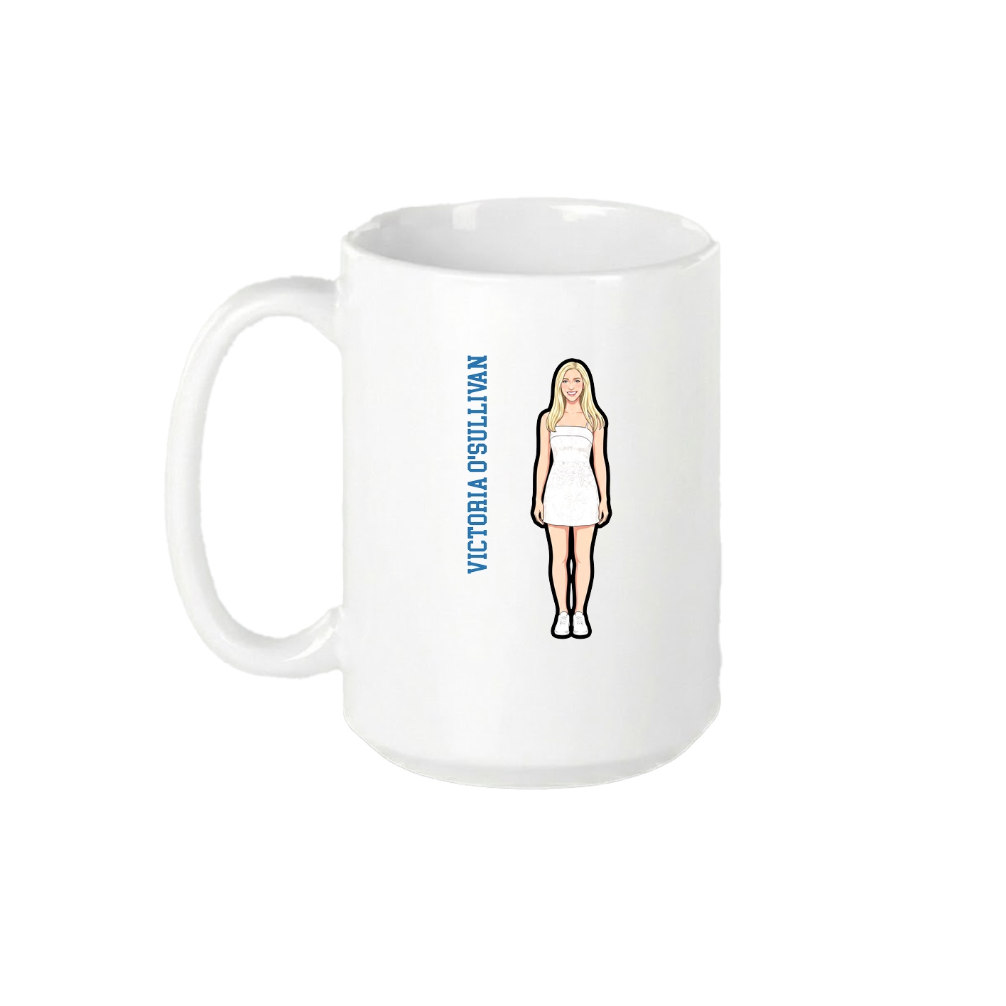 15oz Coffee Mug — Name Vertical in White