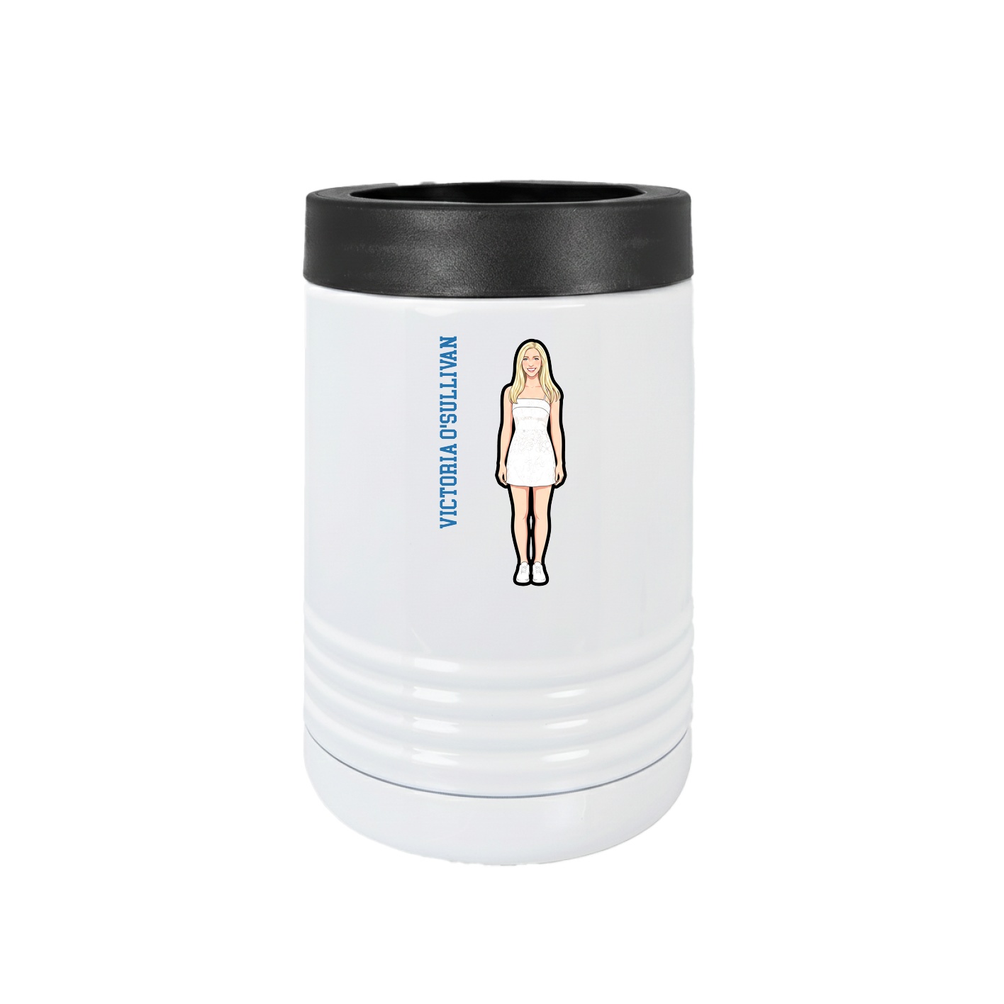 Beverage Holder — Name Vertical in White