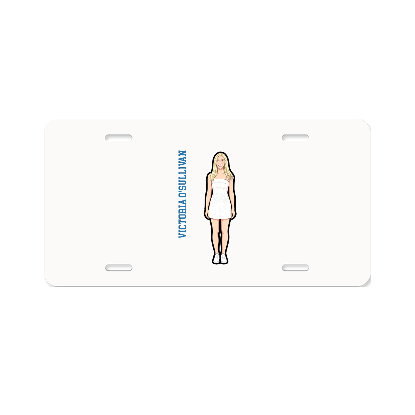 License Plate — Name Vertical in Classic