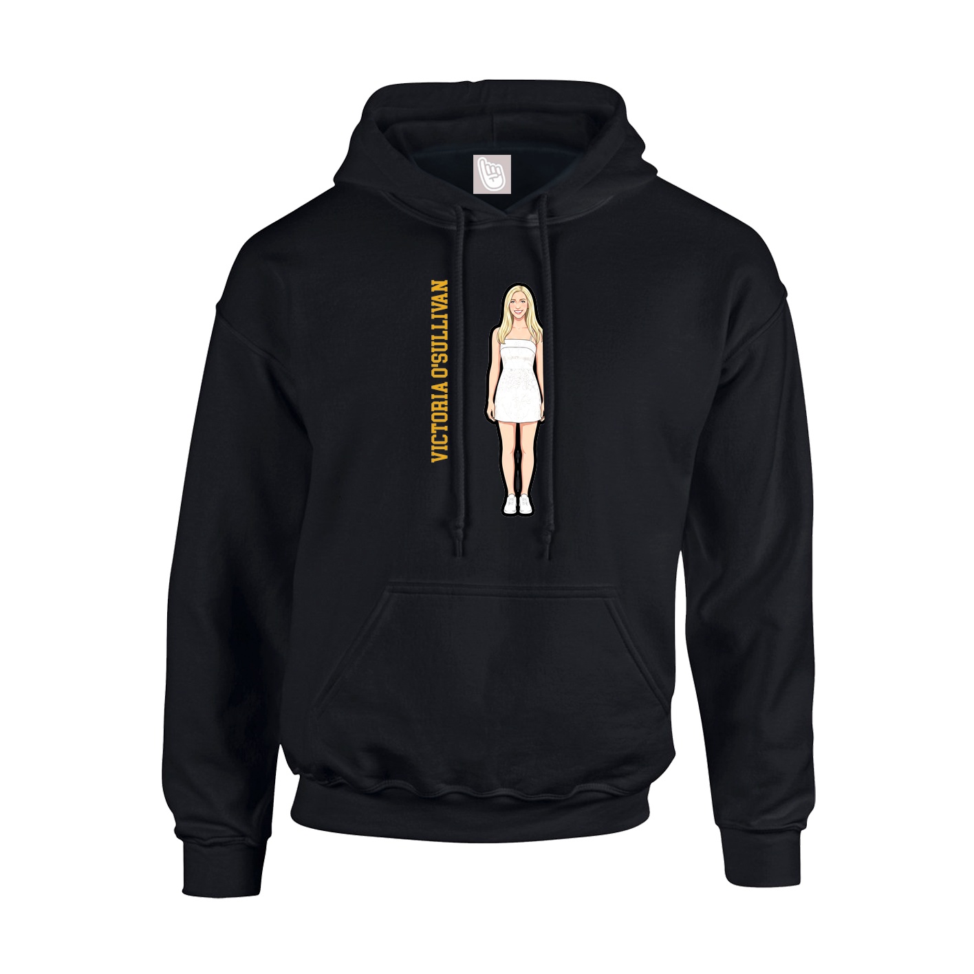 Hoodie — Name Vertical in Black