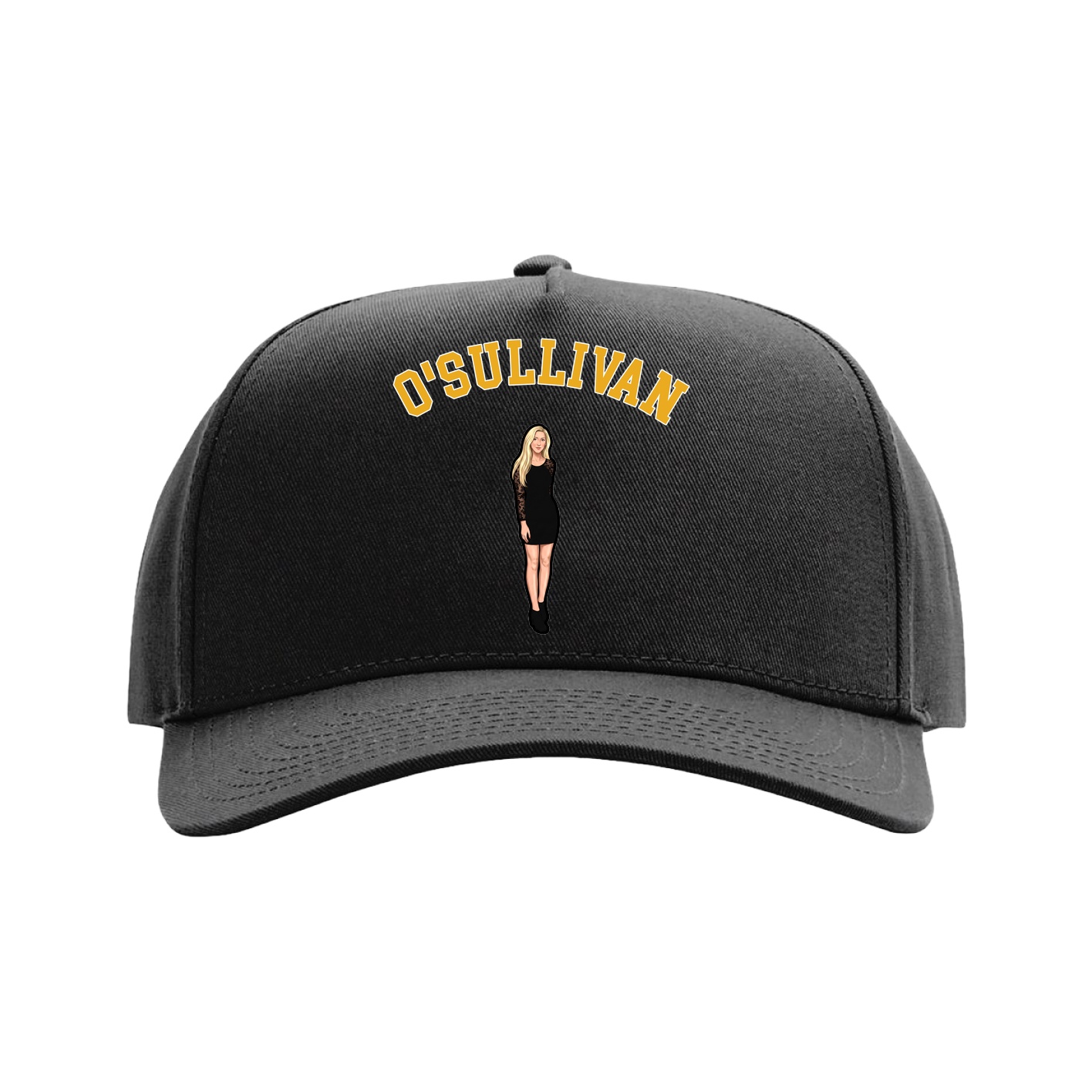 Full Fabric Five-Panel Champ Cap — Shirsey Arch in Black