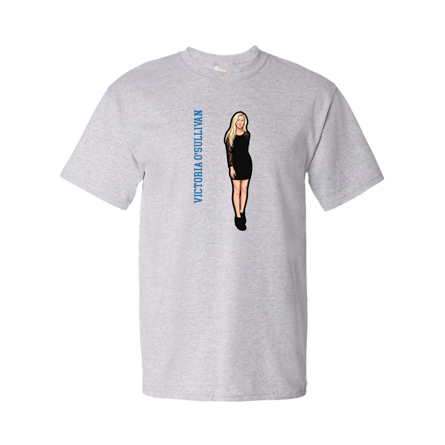 Youth Tee — Name Vertical in Grey