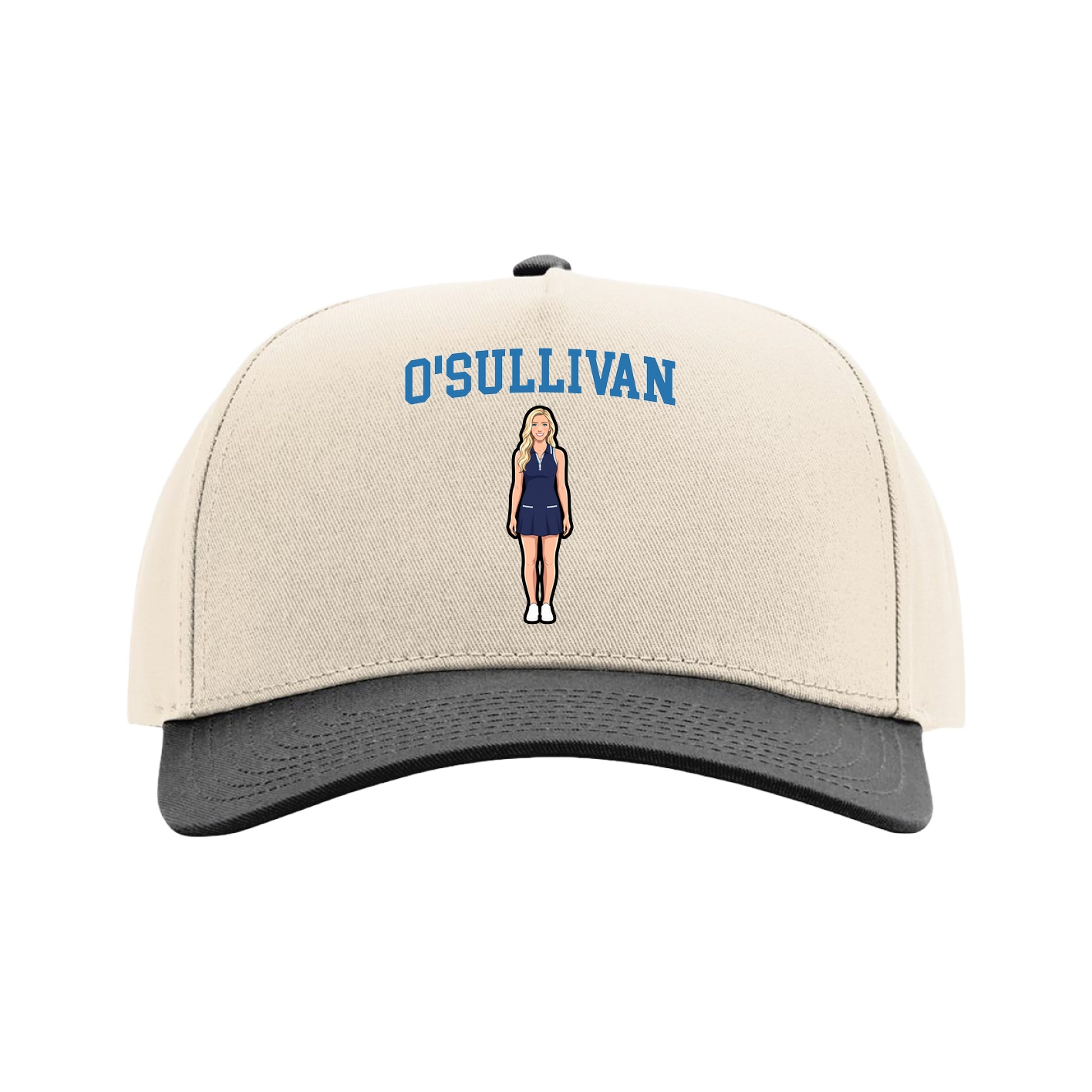 Full Fabric Five-Panel Champ Cap — Shirsey in Cream/Black
