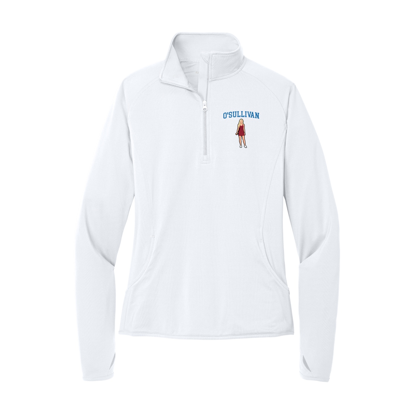 Women's Q-Zip Pullover — Shirsey in White
