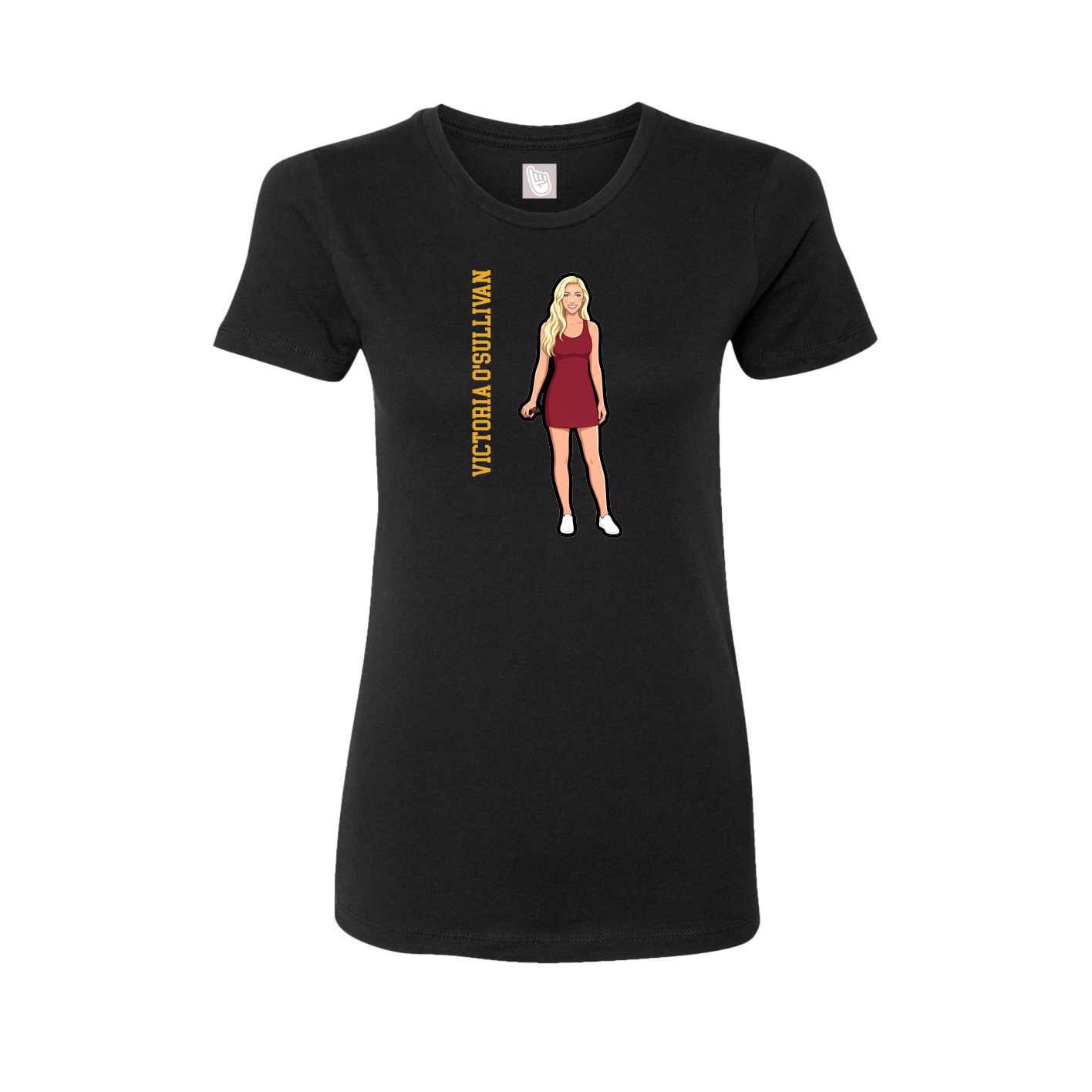 Womens Tee — Name Vertical in Black